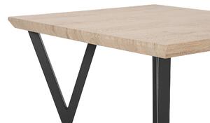 Tavolo da pranzo leggero piano in legno gambe in metallo Nero 70 x 70 cm 4 posti quadrato industriale Beliani