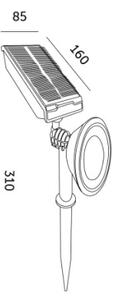 Lampada solare a LED LANCE LED/3,7V 6000K IP44 1500 mAh