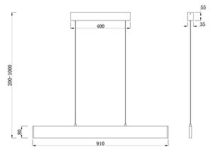 Maytoni P010PL-L23G3K - Lampadario LED a sospensione con filo STEP LED/23W/230V 3000K 91 cm oro