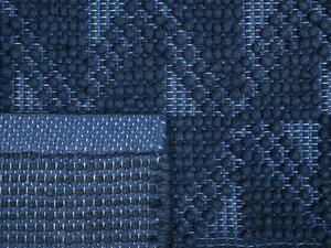 Tappeto tappetino in colore Blu Navy 80 x 150 cm Lana in stile costiero scandinavo Beliani