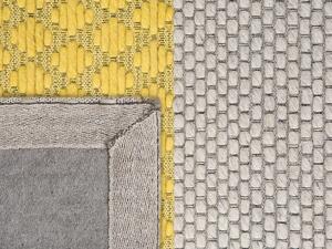 Tappeto 160 x 220 cm in lana colore grigio e giallo per camera da letto soggiorno Beliani