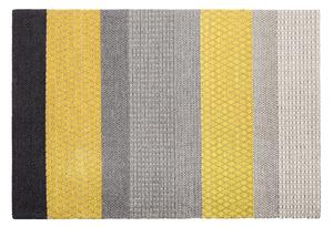 Tappeto 160 x 220 cm in lana colore grigio e giallo per camera da letto soggiorno Beliani