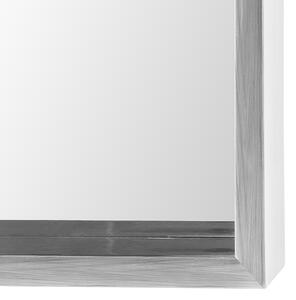 Specchio da parete grigio chiaro con cornice sintetica 50 x 140 cm effetto legno rettangolare da appendere alla parete Beliani