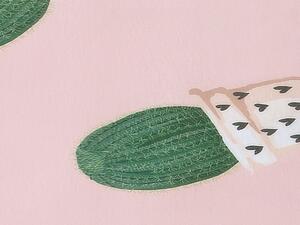 Tappeto tappetino Rosa e Verde Stampato Cactus 80 x 150 cm pelo corto per Bambini Beliani