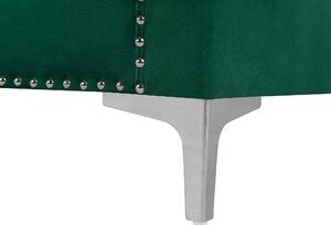 Divano in velluto a 3 posti glamour verde smeraldo con bottoni sullo schienale Beliani