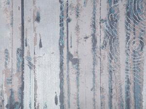 Tappeto grigio e beige in poliestere 80 x 150 cm a pelo corto moderno motivo astratto Beliani