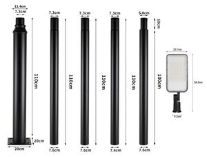 Brilagi-LED Lampada da esterno con palo e cavo 5 m URBANLIGHT LED/200W/230V nera IP65