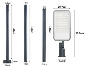 Brilagi-LED Lampada per esterni con palo e cavo da 3 m URBANLIGHT LED/200W/230V antracite IP65