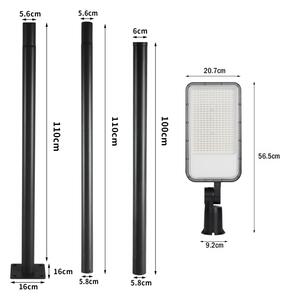 Brilagi-LED Lampada da esterno con palo e kl. 3 m URBANLIGHT LED/200W/230V nera IP65