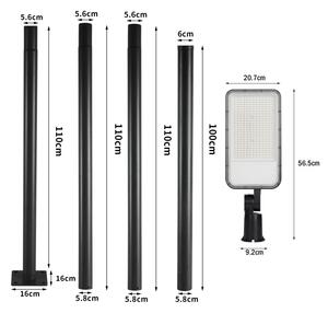 Brilagi-LED Lampada da esterno con palo e cavo da 4 m URBANLIGHT LED/200W/230V nera IP65