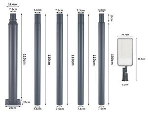 Brilagi-LED lampada da esterno con palo e cavo da 5 m URBANLIGHT LED/200W/230V antracite IP65