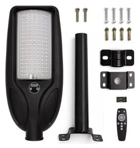 Lampione solare LED dimmerabile da strada con sensore VENICE 100W/6000 mAh IP65 nero + telecomando
