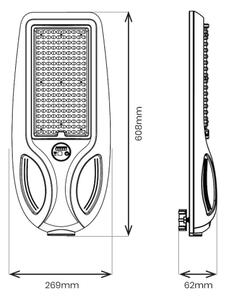 Lampione solare stradale LED dimmerabile con sensore VENICE 200W/12000 mAh IP65 nero + telecomando