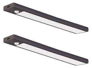 Set 2x illuminazione LED ricaricabile per mobili con sensore VIRO LED/1,2W/800 mAh 30cm CCT nero