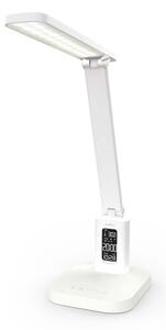 Nedis LTLRC10WT - Lampada LED ricaricabile dimmerabile con display, 7,5 W/1200 mAh, 3000/4000/5700 K, bianca