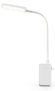 Nedis LTLR10WT - Lampada da tavolo ricaricabile LED dimmerabile a sfioramento con clip LED/5W/1200 mAh bianca