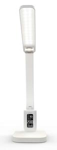 Nedis LTLRC10WT - Lampada LED ricaricabile dimmerabile con display, 7,5 W/1200 mAh, 3000/4000/5700 K, bianca