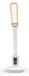 Nedis LTLRC10WT - Lampada LED ricaricabile dimmerabile con display, 7,5 W/1200 mAh, 3000/4000/5700 K, bianca