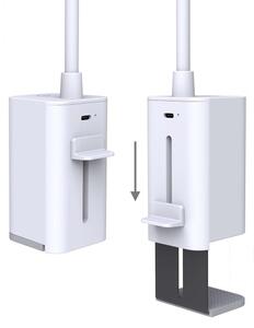 Nedis LTLR10WT - Lampada da tavolo ricaricabile LED dimmerabile a sfioramento con clip LED/5W/1200 mAh bianca