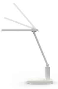 Nedis LTLRC10WT - Lampada LED ricaricabile dimmerabile con display, 7,5 W/1200 mAh, 3000/4000/5700 K, bianca