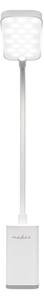 Nedis LTLR10WT - Lampada da tavolo ricaricabile LED dimmerabile a sfioramento con clip LED/5W/1200 mAh bianca