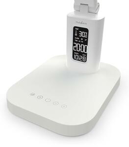 Nedis LTLRC10WT - Lampada LED ricaricabile dimmerabile con display, 7,5 W/1200 mAh, 3000/4000/5700 K, bianca