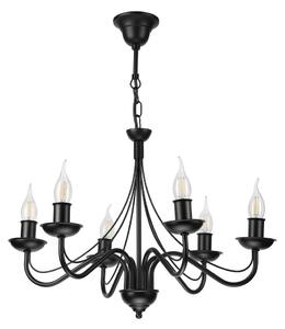 Lampadario a catena ANTON 6xE14/60W/230V nero