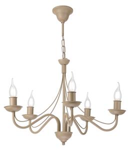 Lampadario a catena ANTON 5xE14/60W/230V beige