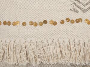 Set di 2 cuscini decorativi beige 45 x 45 cm con nappe Boho Retro Decor accessori Beliani