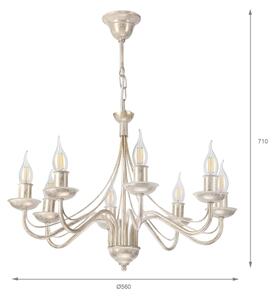 Lampadario a catena ANTON 8xE14/60W/230V bianco patinato