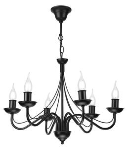 Lampadario a catena ANTON 6xE14/60W/230V nero