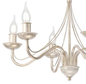 Lampadario a catena ANTON 6xE14/60W/230V bianco patinato