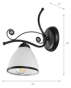 Applique RETRO 1xE27/60W/230V nero/bianco