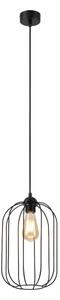 Lampadario a sospensione con cavo DESTELLO 1xE27/15W/230V diam. 21 cm nero