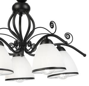 Lampadario a catena RETRO 5xE27/60W/230V nero/bianco