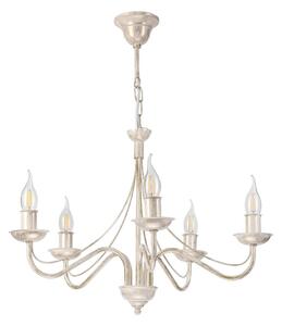 Lampadario a catena ANTON 5xE14/60W/230V bianco patinato
