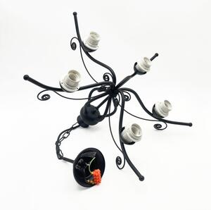 Lampadario a catena RETRO 5xE27/60W/230V nero/bianco