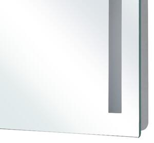 Specchio da Parete con LED in Vetro Trasparente 60 x 70 cm Rettangolare Illuminato Beliani