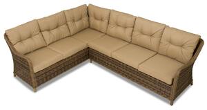 Divano angolare in technorattan Toledo Corner marrone Garden Point