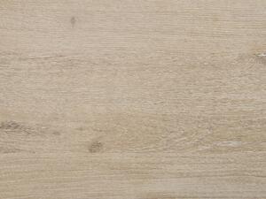 Tavolo da pranzo leggero piano in legno gambe a forcella in metallo Nero 150 x 90 cm stile industriale rettangolare Beliani
