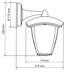 Brilagi - Applique da esterno LED LUNA 1xE27/60W/230V IP44