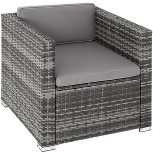 TecTake GmbH 404783 poltrona in rattan lignano - grigio