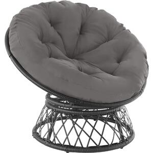 TecTake GmbH 403552 poltrona in rattan gargano girevole - nero