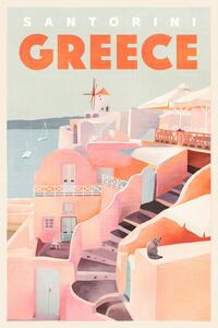 Illustrazione Travel Poster Santorini Jewel, The Whiskey Ginger