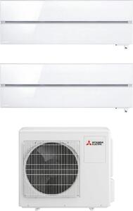 MITSUBISHI Climatizzatore Dual Split Inverter 12000 + 12000 Btu Condizionatore con Pompa di Calore Classe A+++/A++ Gas R32 (Unit Interna + Unit E