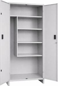 Pratiko OUTLET - Armadio da Esterno Portascope in Metallo 2 ante 4 ripiani Dimensioni 80x40x175 cm colore Grigio