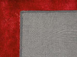Tappeto shaggy in misto cotone e poliestere rosso 140 x 200 cm soffice pelo denso Beliani