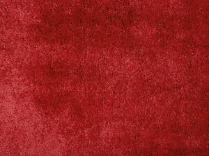 Tappeto shaggy in misto cotone e poliestere rosso 160 x 230 cm soffice pelo denso Beliani