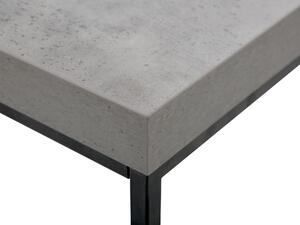 Tavolino Grigio Effetto Cemento Gambe in Metallo Nero 100 x 60 cm Rettangolare Industrial Glam Beliani