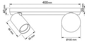 Brilagi - Faretto SELE BALL 1xGU10/30W/230V + 1xG9/10W nero